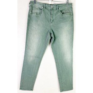 Mossimo Sz 18 (Actual 37x27.5) High Rise Skinny Power Stretch Green Jeans EUC